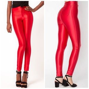 American Apparel red disco pants